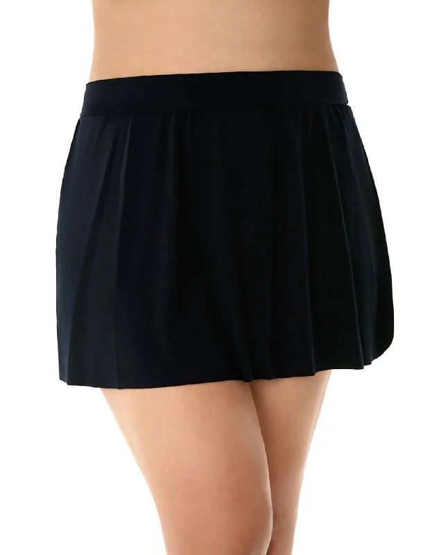 Women’s swim skirt glitter -Plus Size Swim Skirt In Black