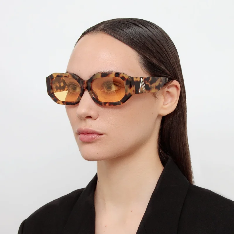 sunglasses octagonal shape -Blake Angular Sunglasses in Tortoiseshell and Yellow