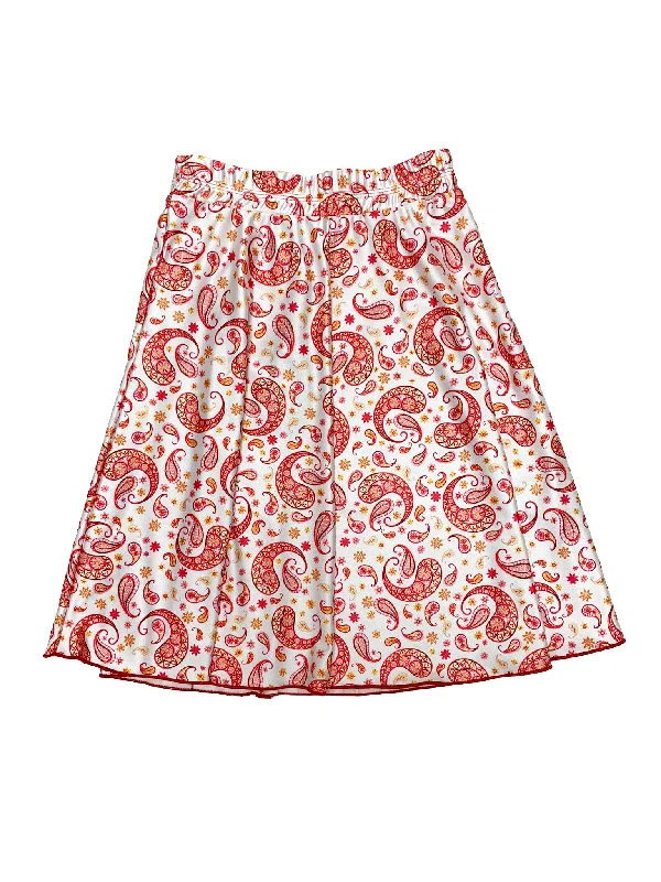 Women’s swim skirt multi-color -Teen Paisley Print Flairy Swim Skirt