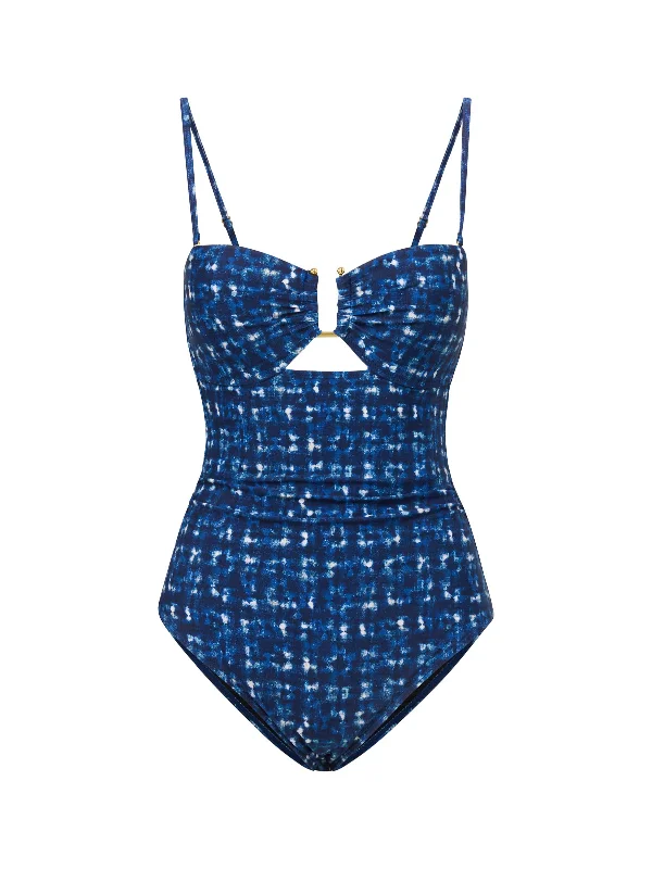 Women’s one-piece swimsuit high cut -Juliette One Piece In Denim Noir