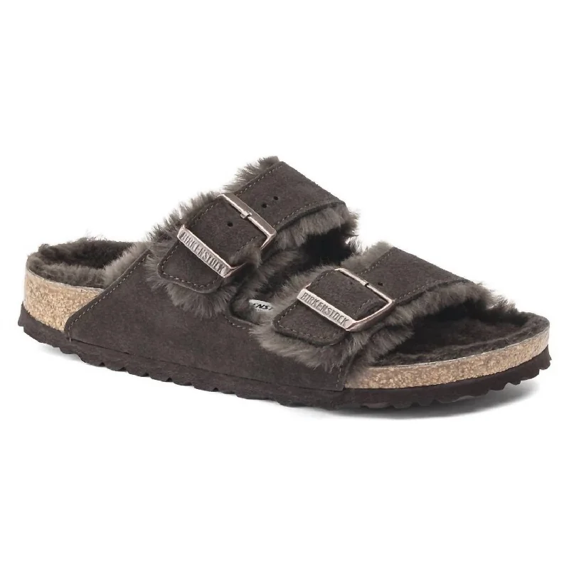 Women’s sandals imported -Women's Arizona Shearling Sandals In Mocha