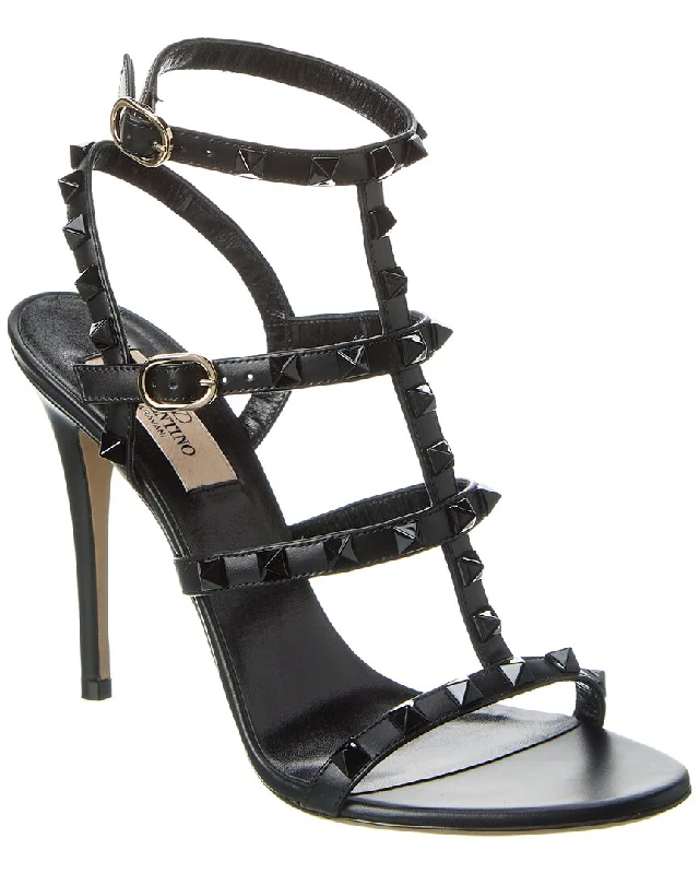 Women’s sandals slip-resistant -Valentino Rockstud Caged 100 Leather Sandal