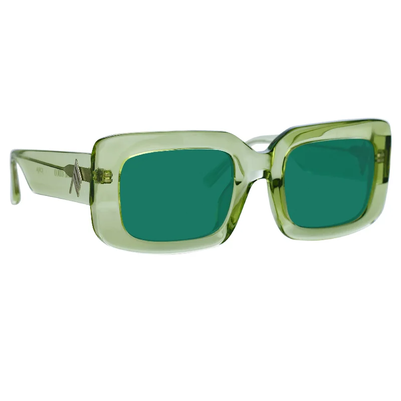 sunglasses outdoor adventure -The Attico Jorja Rectangular Sunglasses in Lime