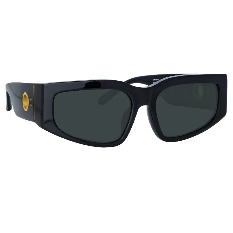 sunglasses silver trim -Senna Sunglasses in Black (Men's)