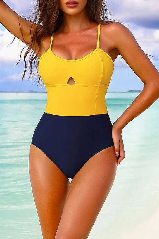 Women’s one-piece swimsuit sexy -Color Block Sweet One Piece Swimwear