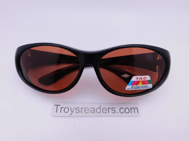 sunglasses discount code -Polarized Fit Overs in Black with Amber Lens