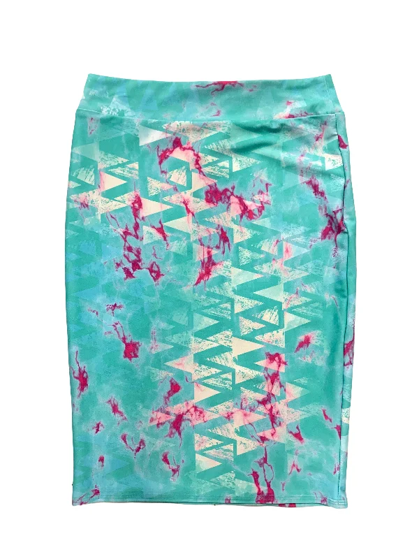 Women’s swim skirt amber -Raspberry Marble Pencil Swim Skirt