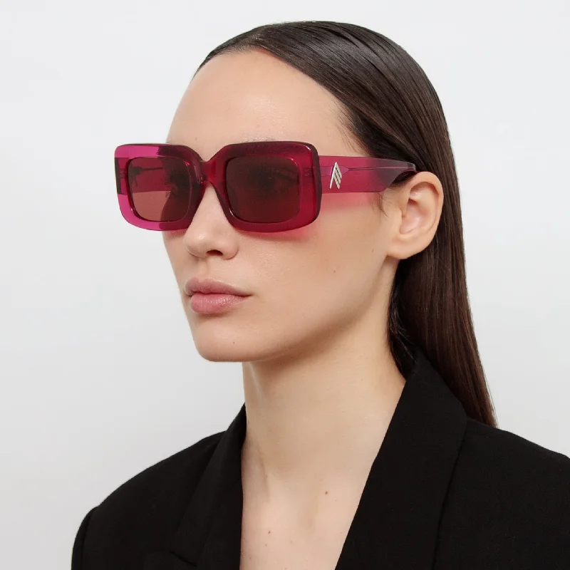 sunglasses evening wear -The Attico Jorja Sunglasses in Maroon