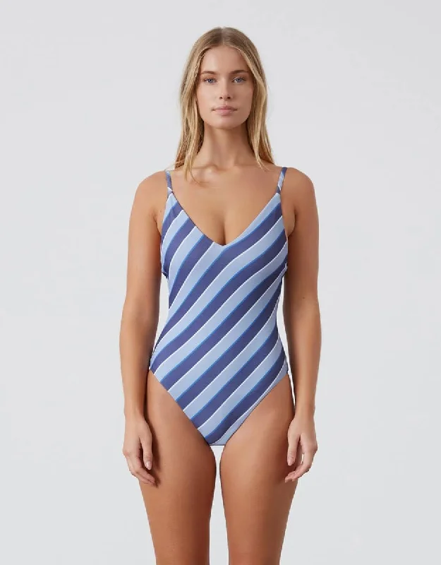 Women’s one-piece swimsuit playful -Horizon Stripe Textured One Piece