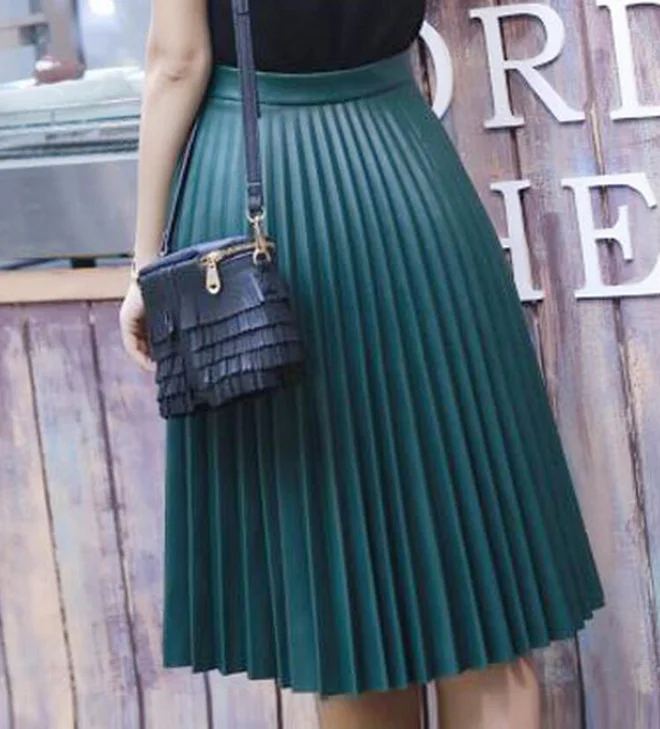 Women’s swim skirt teal -FASHION HOT PU SKIRT HIGH QUALITY