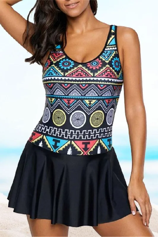 Women’s one-piece swimsuit sustainable -Cool Geometric Print One Piece Swimwear