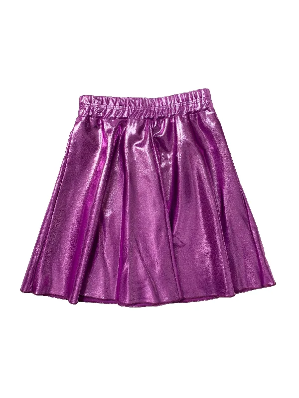 Women’s swim skirt amber -Kids Metallic Purple Flairy Swim Skirt