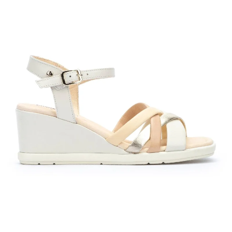 Women’s sandals floral -Pikolinos Teulada W2b-1994c2 Women's Buckle Closure Wedge Sandal In Nata-carra