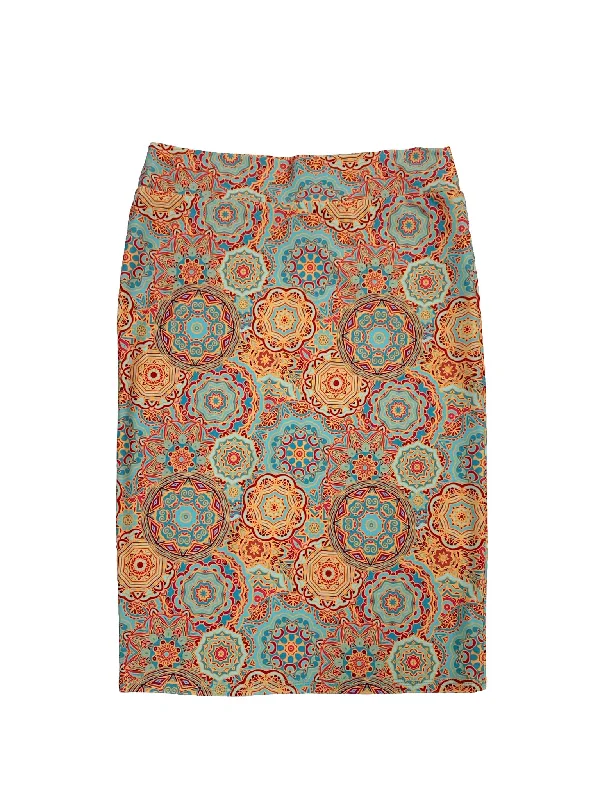 Women’s swim skirt earthy -Medallion Pencil Swim Skirt