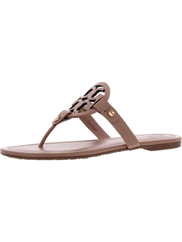 Women’s sandals faux leather -Miller Womens Flat Flip Flop Thong Sandals