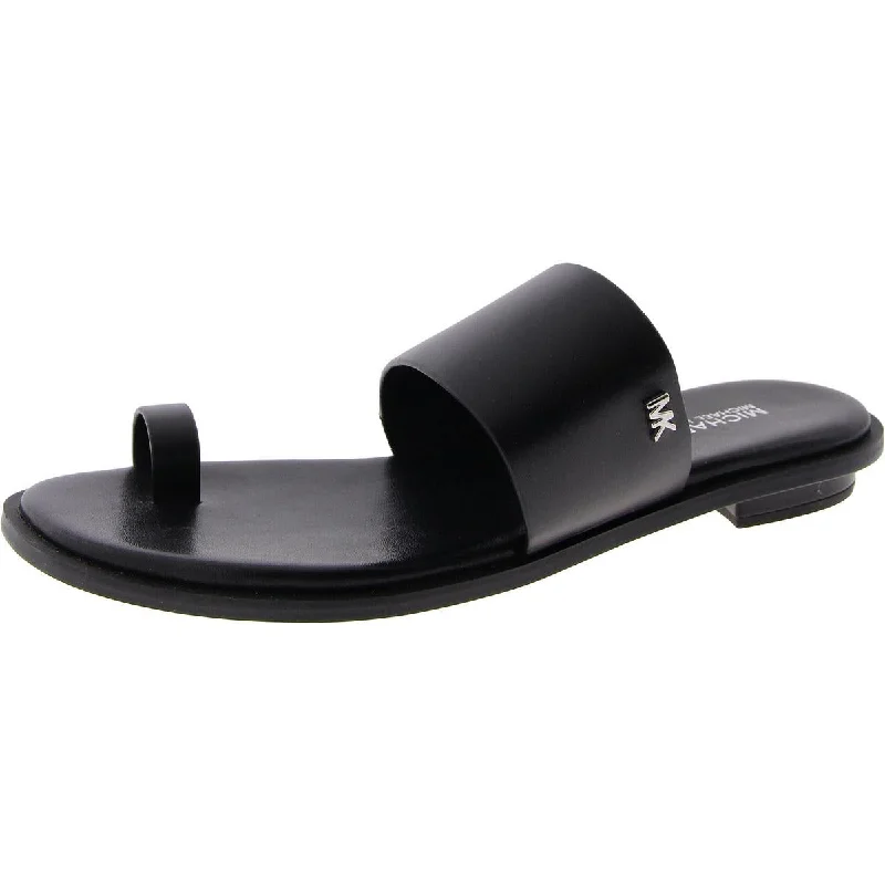 Women’s sandals hiking -Womens Faux Leather Stretch Slide Sandals