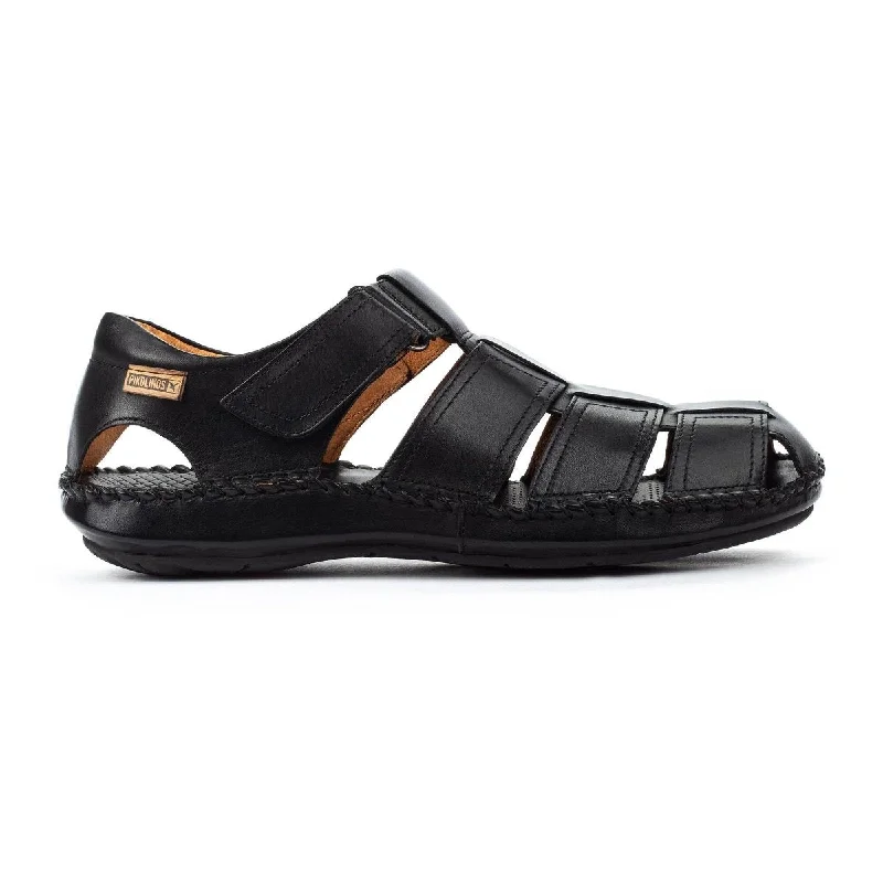 Women’s sandals earthy -Pikolinos Tarifa 06j-5433 Men's Flat Velcro Closure Sandals In Black