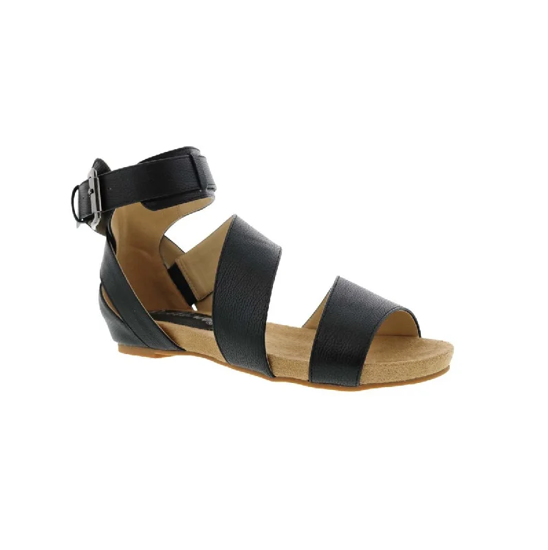 Women’s sandals blue -Bellini Nambi Women Adjustable Buckle Sandal In Black Smooth