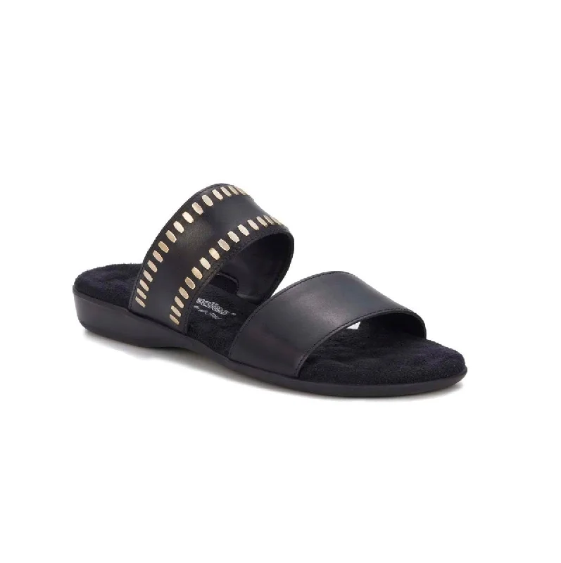 Women’s sandals daytime -Walking Cradles Wc Camilla Women Slip-on Sandal In Black Soft Antando Leather