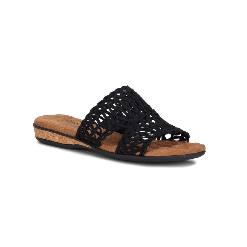 Women’s sandals breathable mesh -Walking Cradles Wc Calla Women Slip-on Sandal In Black Suede Fabric