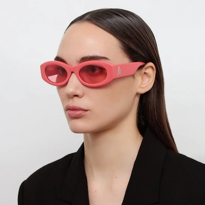 sunglasses water resistant -The Attico Berta Oval Sunglasses in Coral