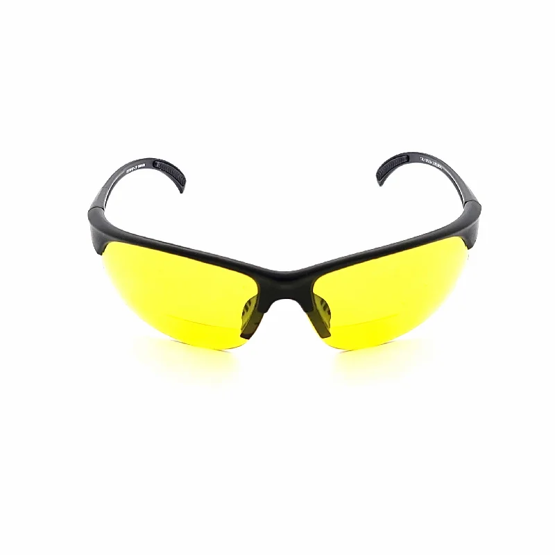 sunglasses cruise outfit -Bone Yard Half Frame Yellow Lens Bifocal Glasses For Shooting, Hunting, and Driving.