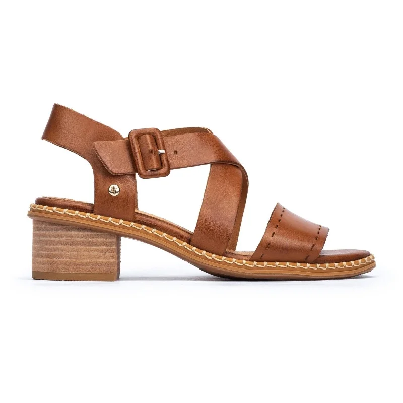 Women’s sandals modern -Pikolinos Blanes W3h-1892 Women's Heeled Buckle Closure Sandals In Brandy