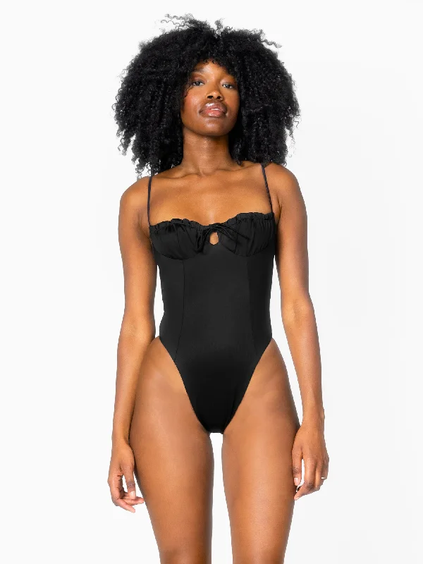 Women’s one-piece swimsuit sequin -The Belle One Piece / Nero