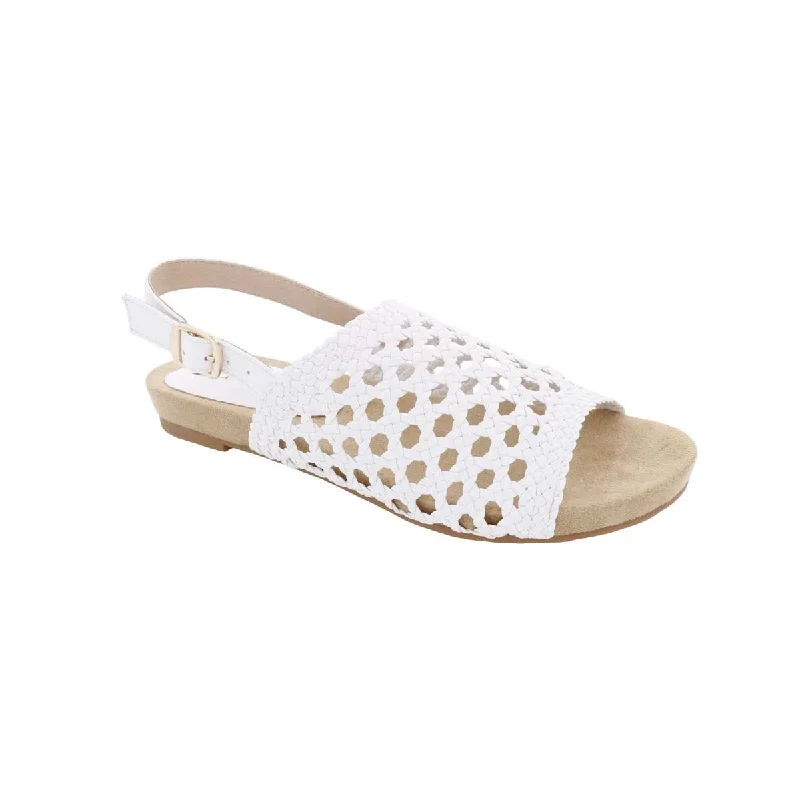 Women’s sandals open toe -Bellini Newable Women Slingback Sandals In White Woven Synthetic