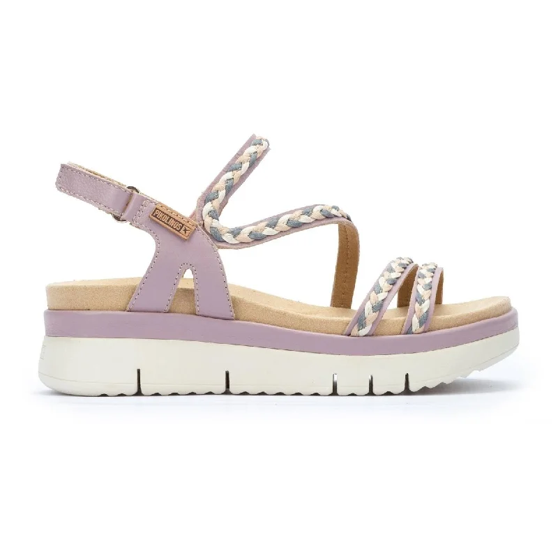 Women’s sandals island -Pikolinos Palma W4n-0526 Women's Wedge Hook & Loop Sandal In Malva