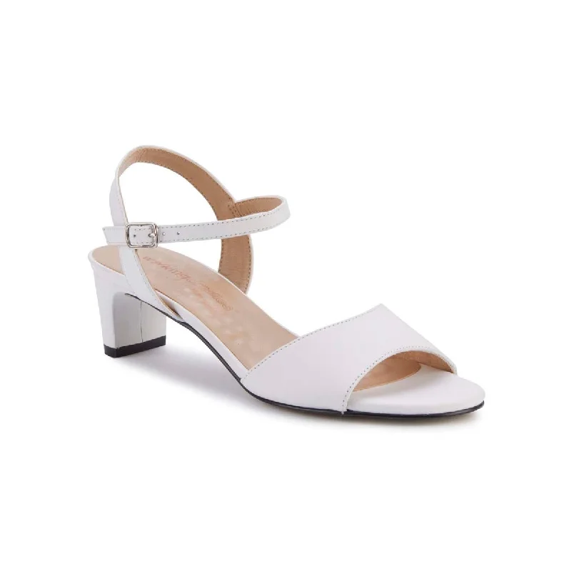 Women’s sandals cushioned -Walking Cradles Wc Lydia Women Strap Buckle Sandal In White Cashmere Leather