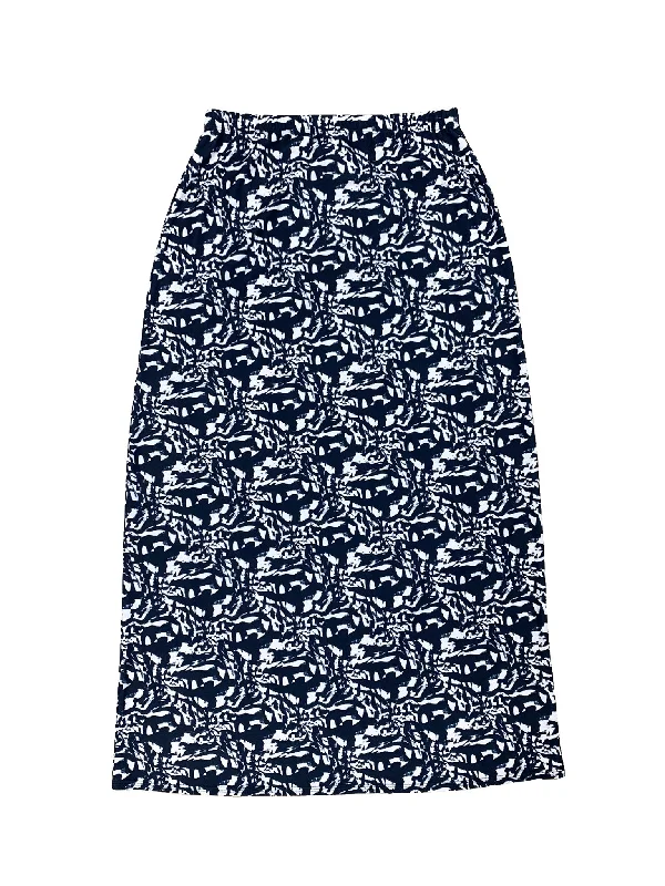 Women’s swim skirt blue -Navy Abstract Maxi Swim Skirt