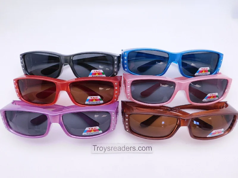 sunglasses luxury travel -Polarized Square Pearl Fit Overs in Six Colors