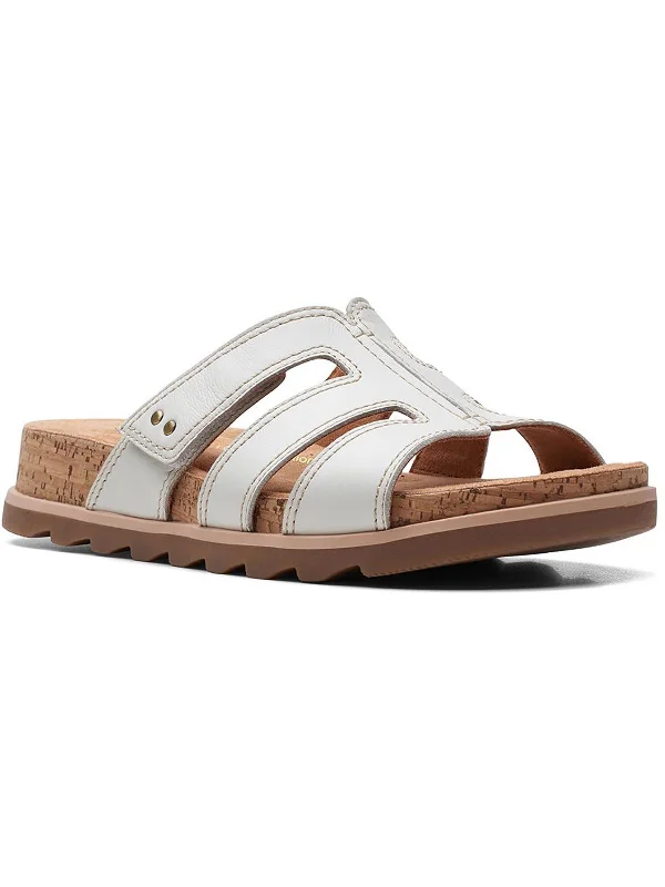 Women’s sandals structured -Yacht Coral Womens Leather Cork Flatform Sandals