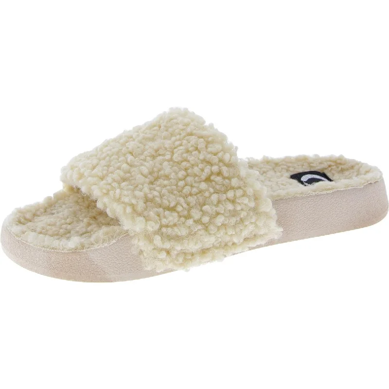 Women’s sandals cushioned -Haimi Womens Slip On Faux Fur Lined Slide Sandals