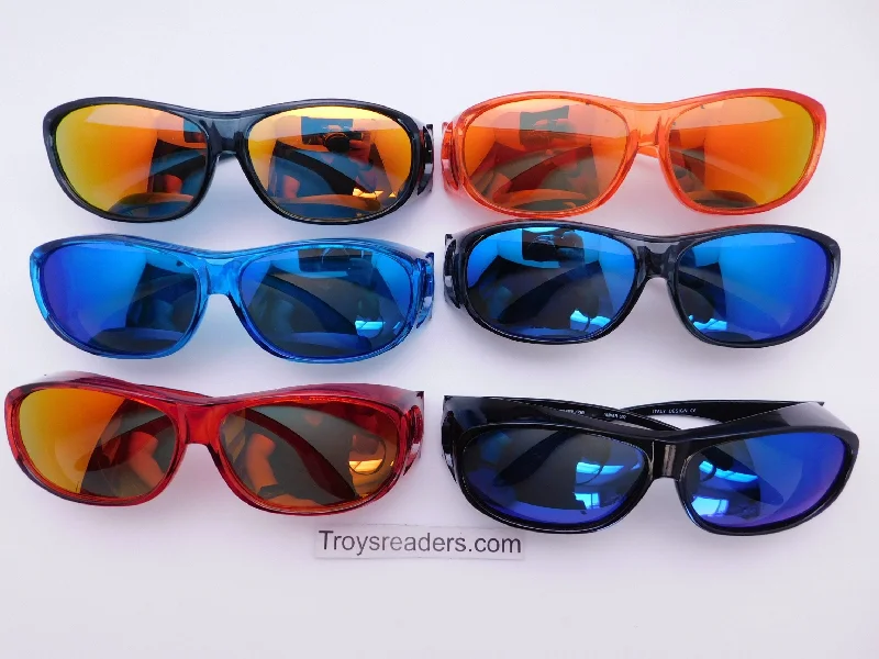 sunglasses gradient tint -Polarized Mirrored Lens Fit Over in Six Variants