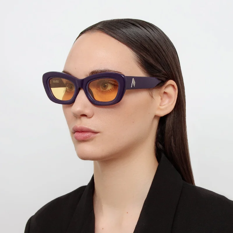 sunglasses floral detail -Rania Cat Eye Sunglasses in Purple