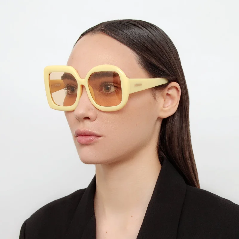 sunglasses rubber grips -Carre Rond Square Sunglasses in Pear Sorbet