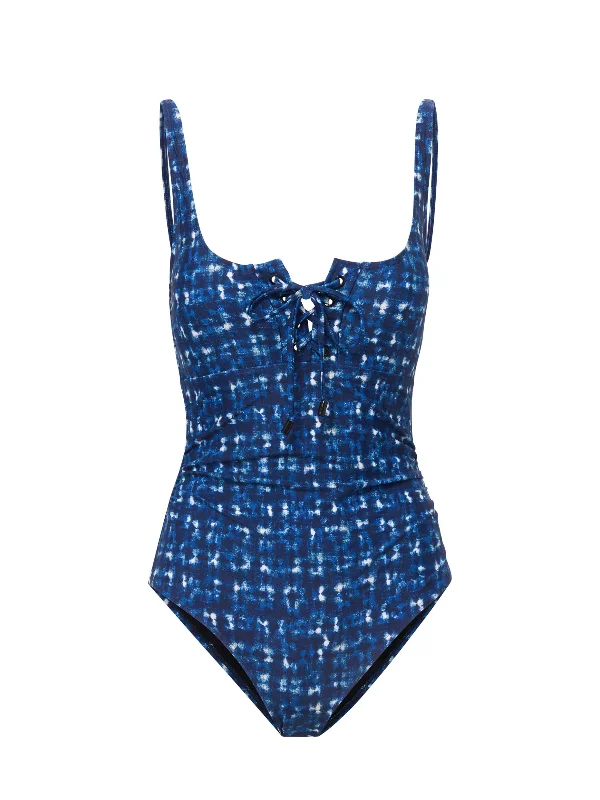 Women’s one-piece swimsuit ruched -Taylor One Piece In Denim Noir