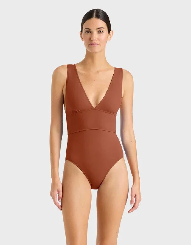 Women’s one-piece swimsuit high cut -Victoria One Piece, Copper