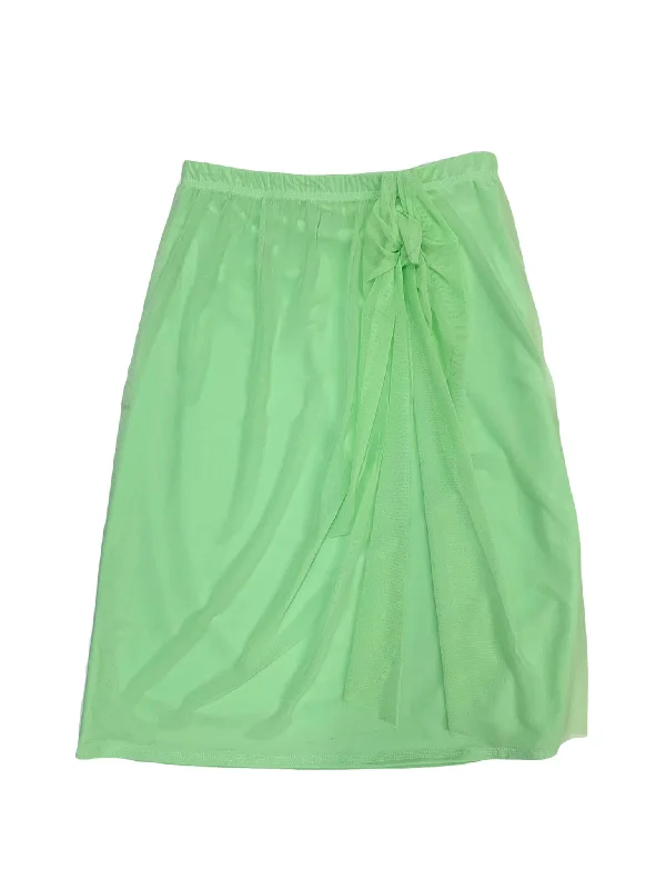 Women’s swim skirt seafoam -Lime Green Mesh Sarong Swim Skirt