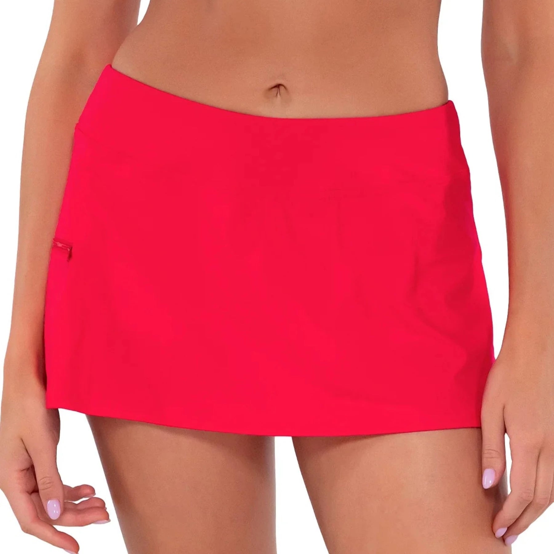 Women’s swim skirt soft fabric -Sporty Swim Skirt 40B - Geranium