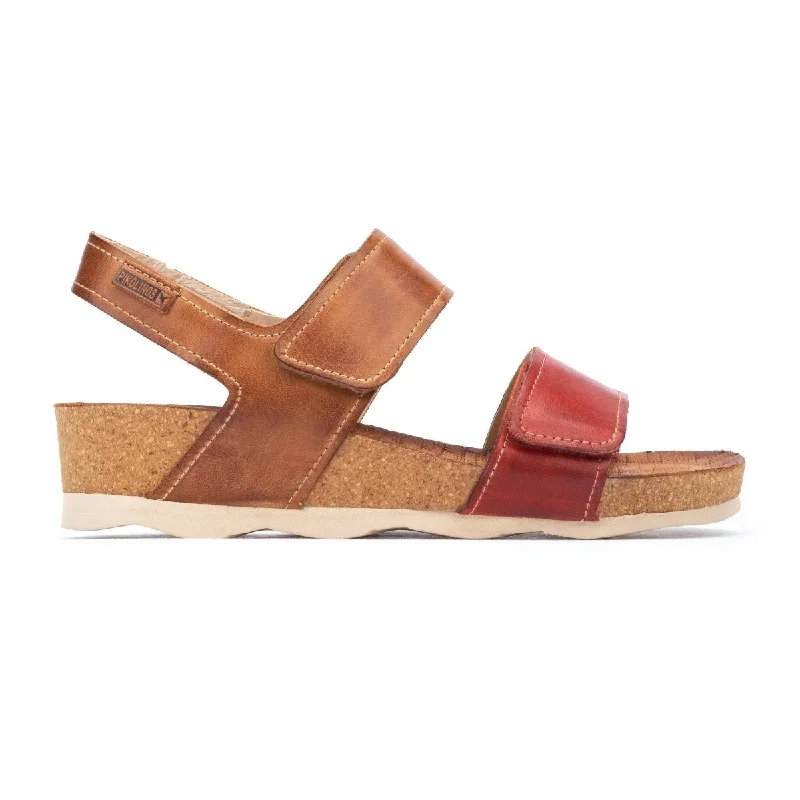 Women’s sandals rust -Pikolinos Mahon W9e-0503c1 Women's Wedge Sandal In Coral