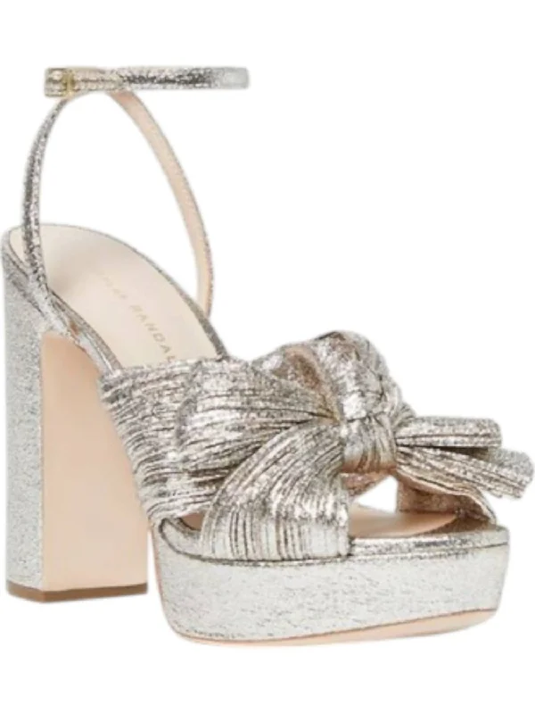 Women’s sandals seafoam -Natalia Pleated Platform Sandal In Champagne