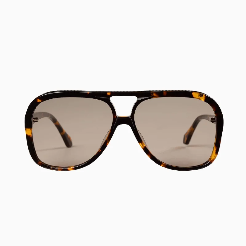 Dark Tortoise w. Matte Black Metal Trim / Light Brown Lens