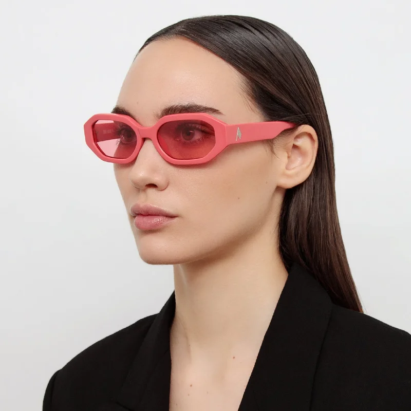 sunglasses red hot -The Attico Irene Angular Sunglasses in Coral