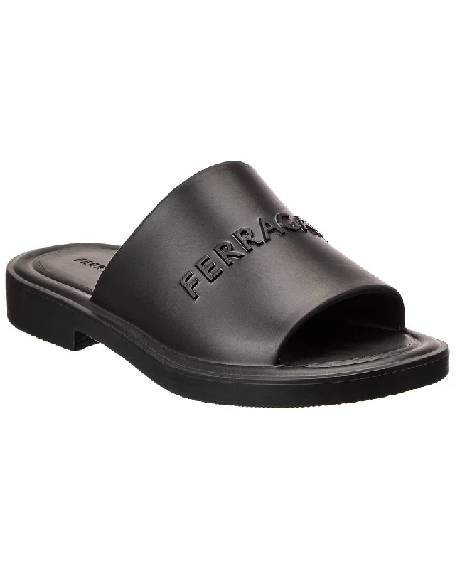 Women’s sandals T-strap -Ferragamo Giuneva 3D Logo Rubber Sandal