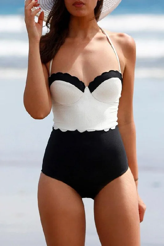 Women’s one-piece swimsuit unpadded -Girly Bandeau One Piece Swimwear