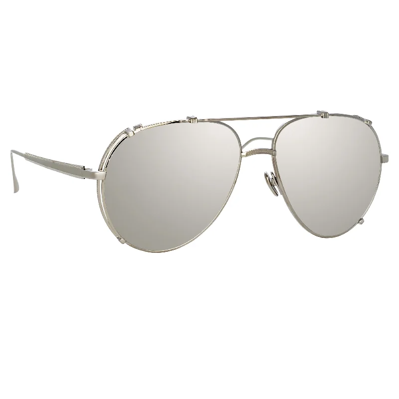 sunglasses octagonal shape -Newman Sunglasses in White Gold