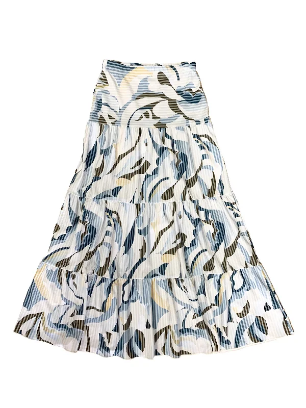 Women’s swim skirt solid color -Teen Blue Abstract Prairie Swim Skirt